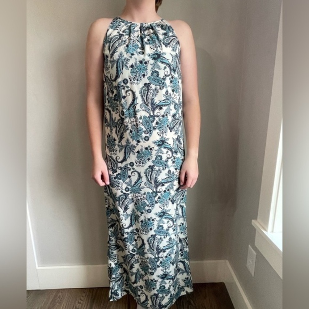 LOFT Paisley Floral Maxi Halter Dress